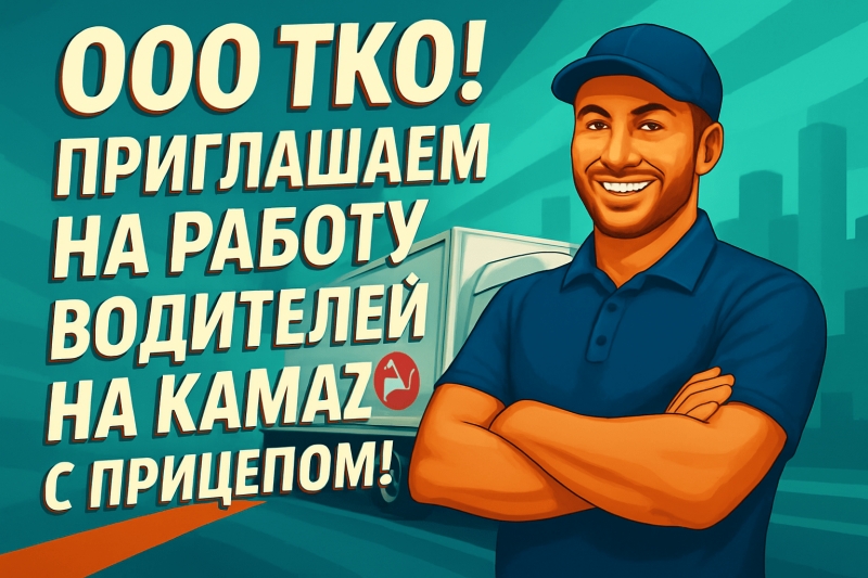 Водитель на КАМАЗ с прицепом